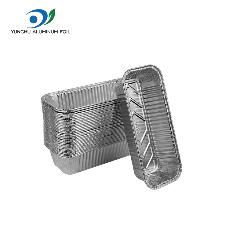 आयताकार फिनियल ट्रे ट्रे बेकिंग पाना चाँदी एलिमनियम कन्टेनरहरू कन्टेनरहरू