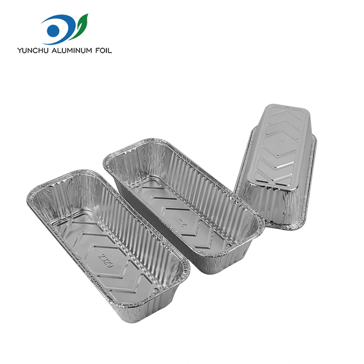 आयताकार फिनियल ट्रे ट्रे बेकिंग पाना चाँदी एलिमनियम कन्टेनरहरू कन्टेनरहरू