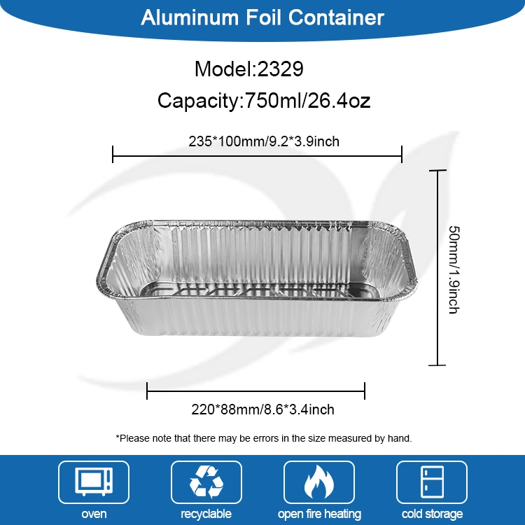आयताकार फिनियल ट्रे ट्रे बेकिंग पाना चाँदी एलिमनियम कन्टेनरहरू कन्टेनरहरू