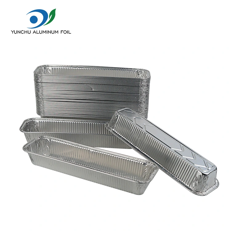 आयताकार रोटी ट्रे ट्रे बेकिंग चाँदी एल्युमिनियम पन्नी कन्टेनरहरू आयताकार रोटी ट्रे ट्रे बेकिंग चाँदी एल्युमिनियम पन्नी कन्टेनरहरू