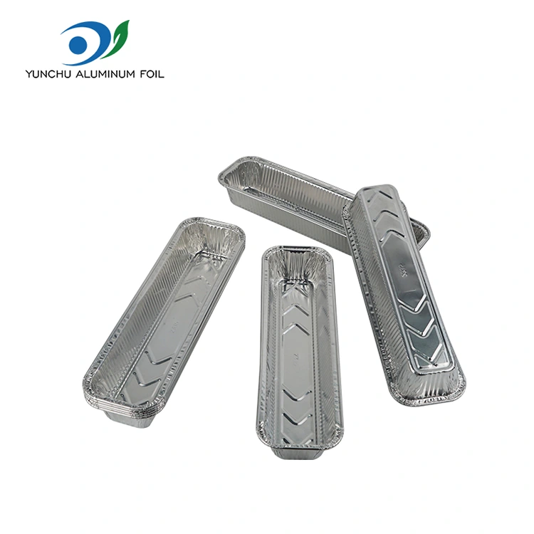 आयताकार रोटी ट्रे ट्रे बेकिंग चाँदी एल्युमिनियम पन्नी कन्टेनरहरू