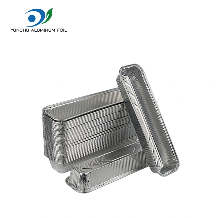 आयताकार रोटी ट्रे ट्रे बेकिंग चाँदी एल्युमिनियम पन्नी कन्टेनरहरू