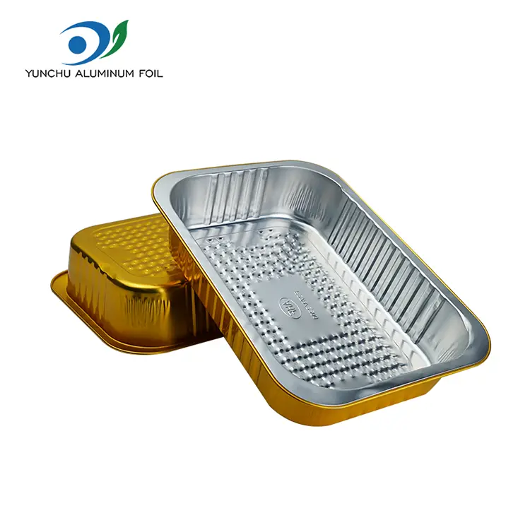 आयताकार सुन एल्युमिनियम पन्नी कन्टेनरहरू