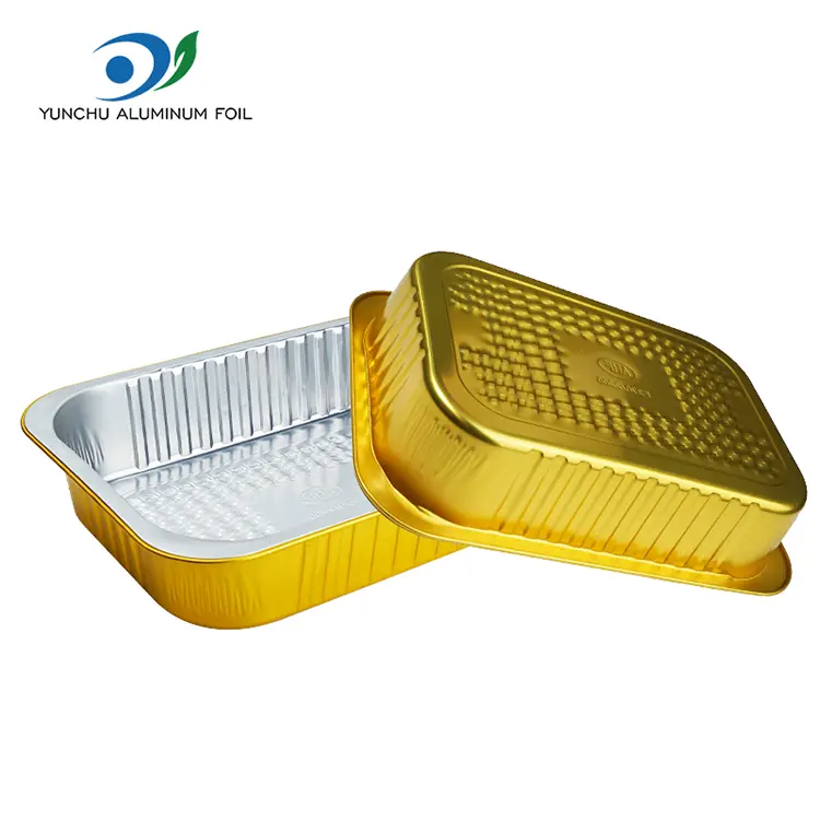 आयताकार सुन एल्युमिनियम पन्नी कन्टेनरहरू