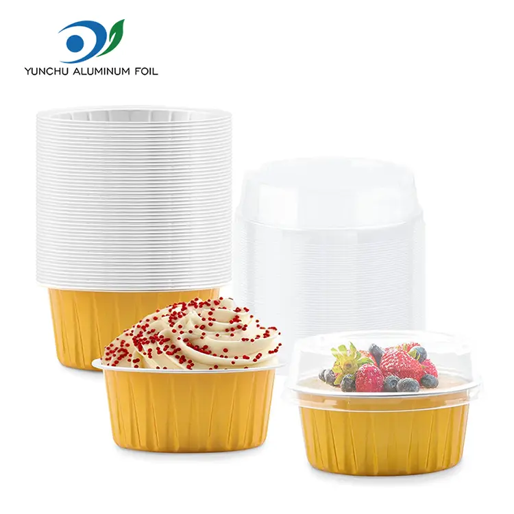 गोल पकाउनुहोस् केक केक मर्मुनिल एलिमिनियम पन्नी कन्टेनरहरू