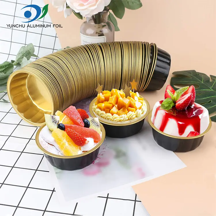 राउन्ड कटौती मगारीलयमा एलिमनिनल एल्युमिनियम पन्नी कन्टेनरहरू