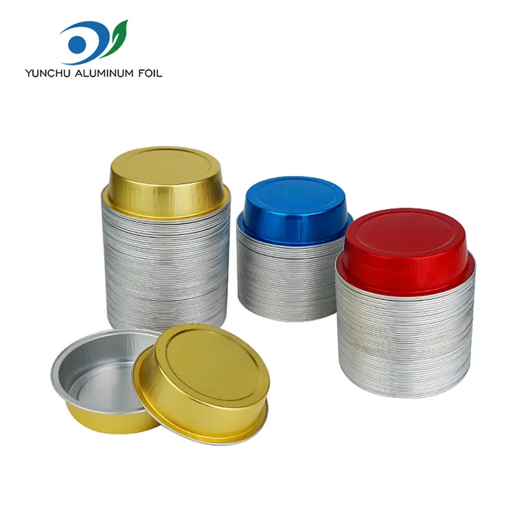 गोलो केक बेकिंग स्मिंग स्मिंगेल एल्युमिनियम पन्नी कन्टेनरहरू गोलो केक बेकिंग स्मिंग स्मिंगेल एल्युमिनियम पन्नी कन्टेनरहरू