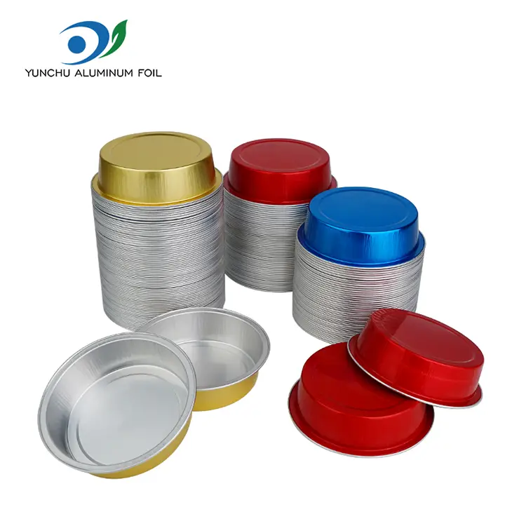 गोलो केक बेकिंग स्मिंग स्मिंगेल एल्युमिनियम पन्नी कन्टेनरहरू