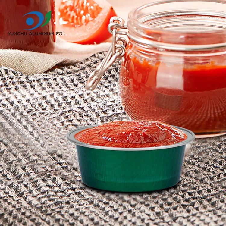 गोल मिठाई बेकिंग कप स्वैमिनल एलिमिनियम पन्नी कन्टेनरहरू