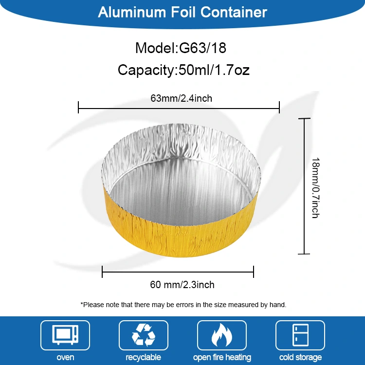 राउन्ड साना बेकिंग चाँदी एलिमिनियम पन्नी पन्नी खाद्य कन्टेनर