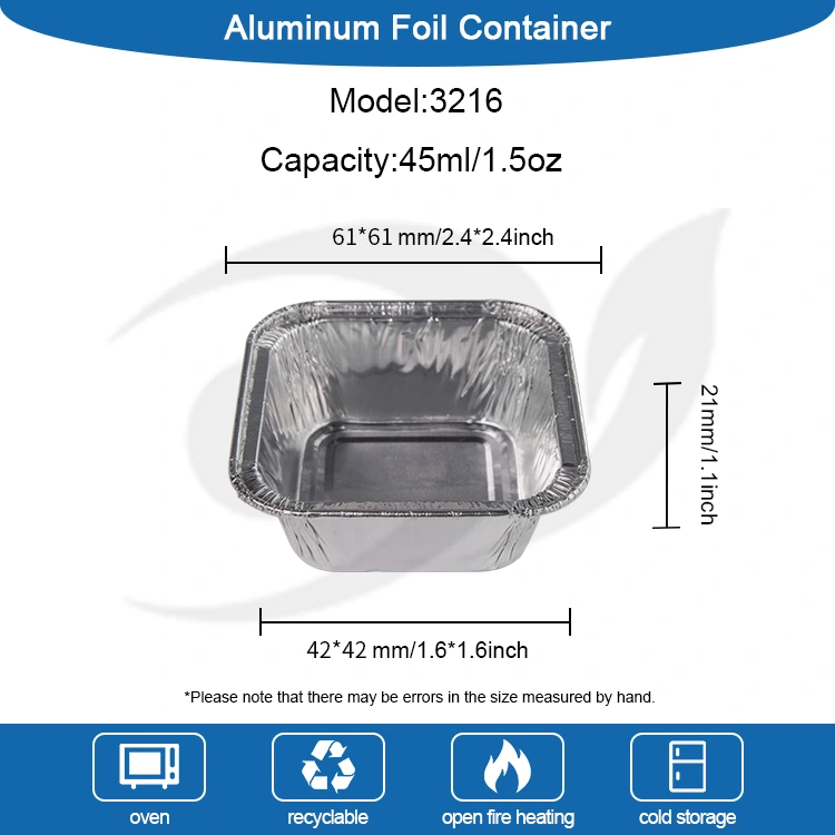 वर्ग एयर फ्रिजर चाँदी एल्युमिनियम पन्नी कन्टेनरहरू