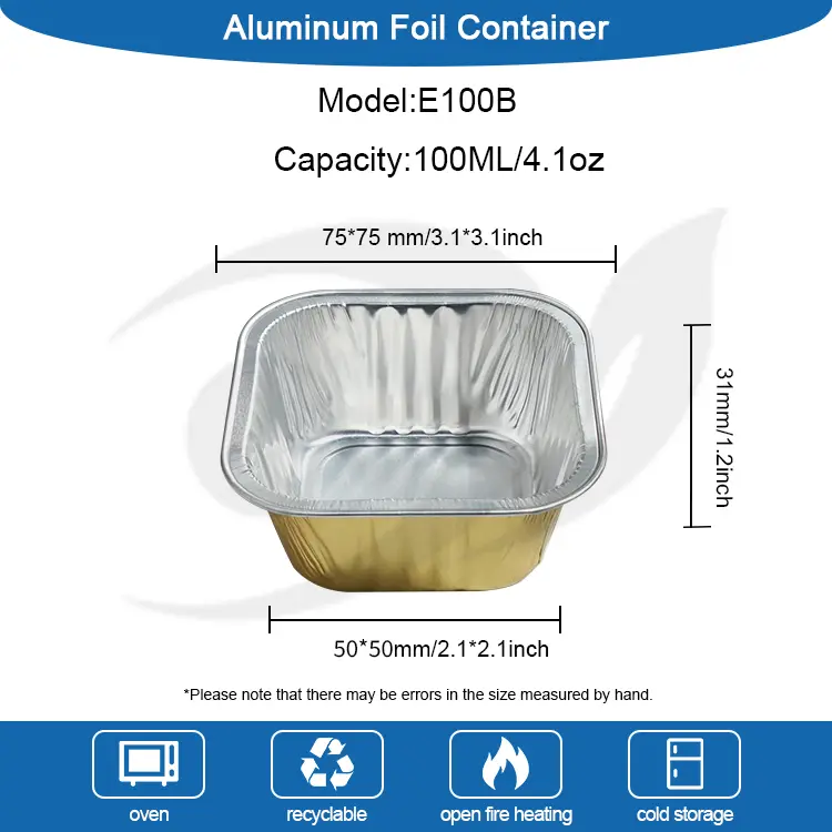 वर्ग बेकिंग केक CONKEWALWALLY ALMINUM ALIL कन्टेनरहरू