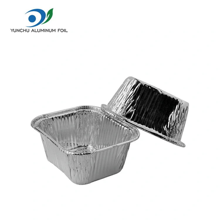 वर्ग बेकिंग पाना एयर एयर फ्रिजर चाँदी एल्युमिनियम कन्टेनरहरू