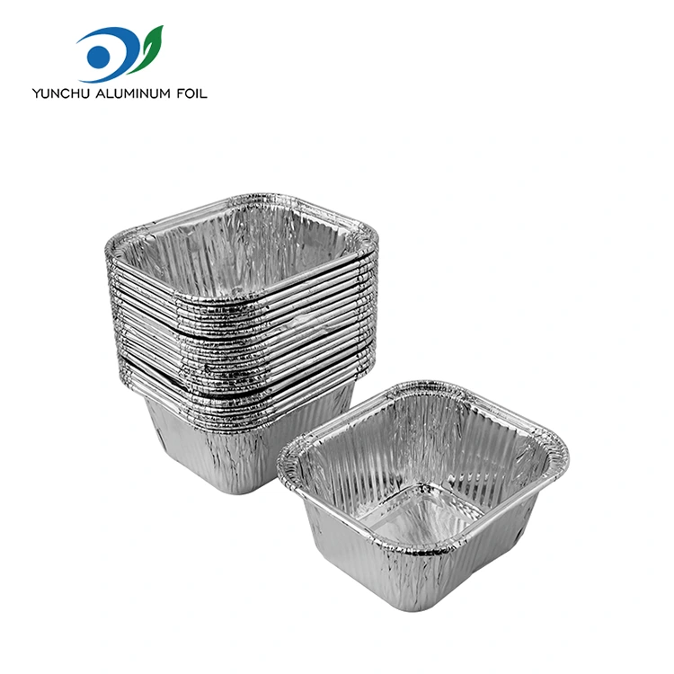 वर्ग बेकिंग पाना एयर एयर फ्रिजर चाँदी एल्युमिनियम कन्टेनरहरू