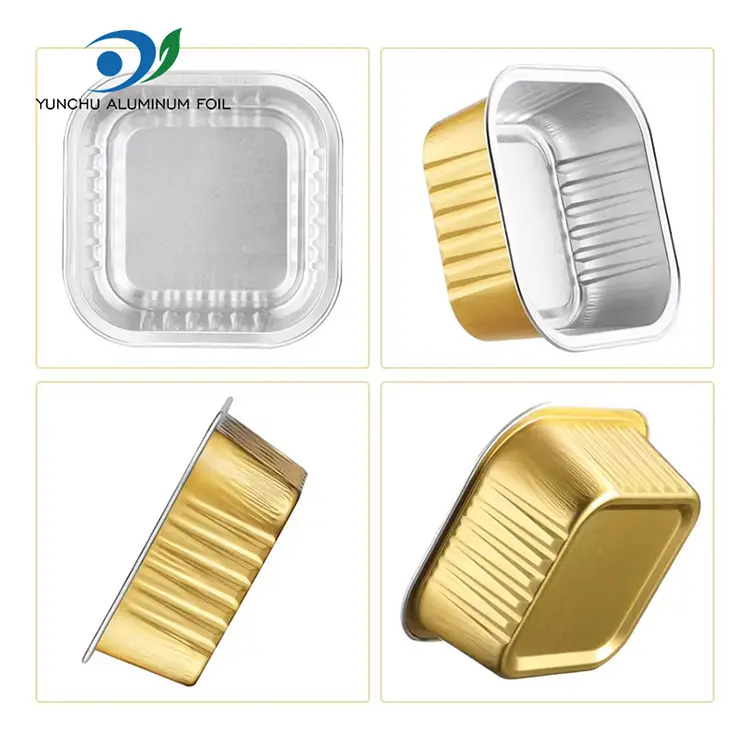 वर्ग बेकिंग स्मैरीनल एल्युमिनियम पन्नी कन्टेनरहरू
