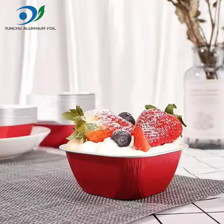 वर्ग र color ्ग बेकिंग स्मैनिनल एल्युमिनियम पन्नी कन्टेनरहरू