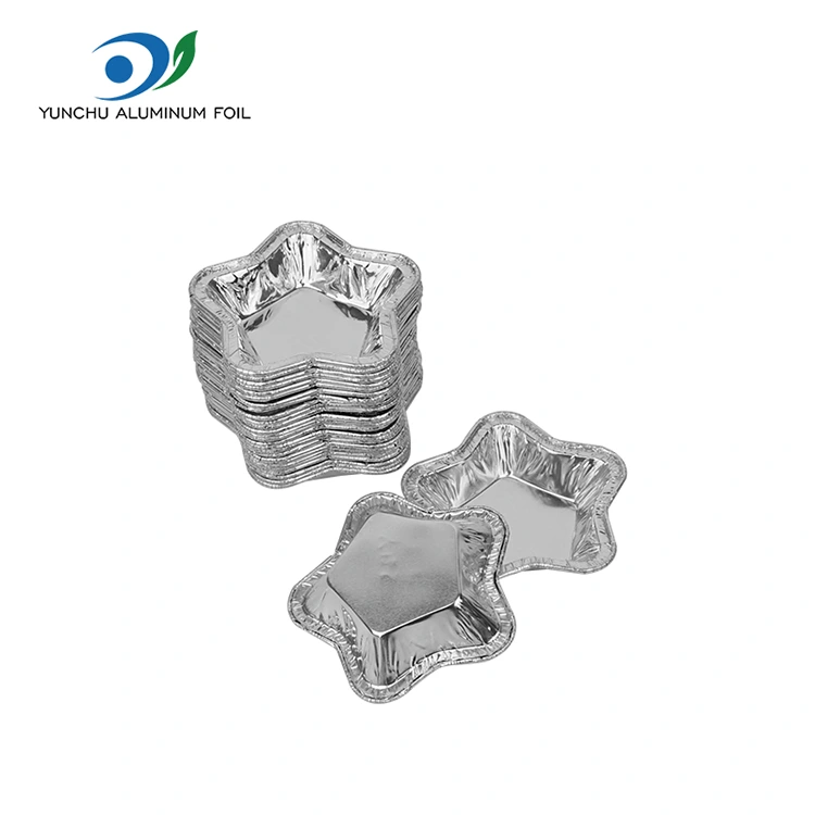 एल्युमिनियम पन्नी खाना कन्टेनर बेकिंगको लागि तारा आकारको एल्युमिनियम पन्नी टार्ट कप